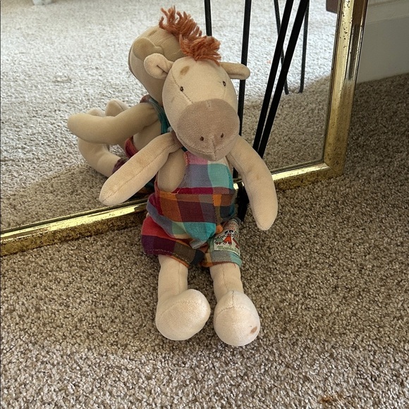 Moulin roty La grande famille baby comforter Hugo horse overalls - Picture 1 of 4